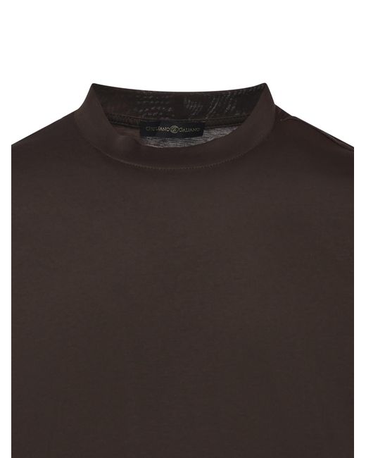 Giuliano Galiano Brown Crew Neck T-Shirt for men