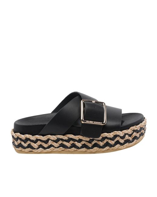 Paloma Barceló Black Paloma Barceló Round Toe Sandals