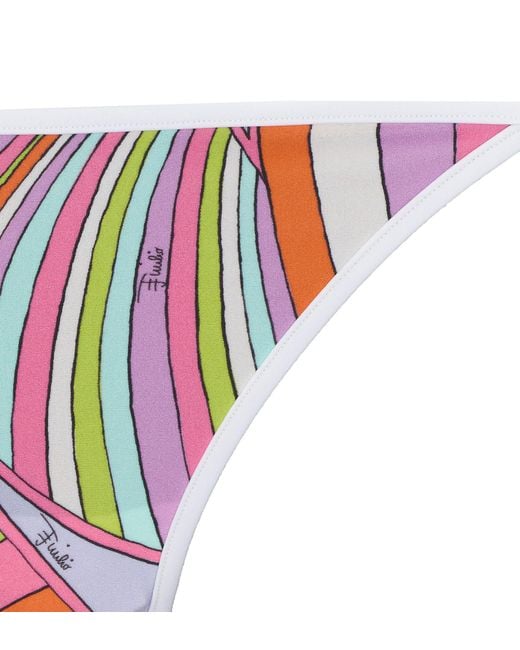 Emilio Pucci White Pucci Printed Tie-Side Bikini Bottoms