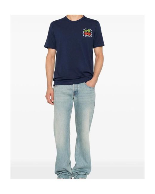 KENZO Blue Cherry-Patch T-Shirt