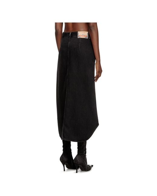 DIESEL Blue De-Ard-Long Button Midi Skirt