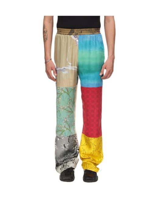 MARINE SERRE Green Elastic Waist Casual Pants