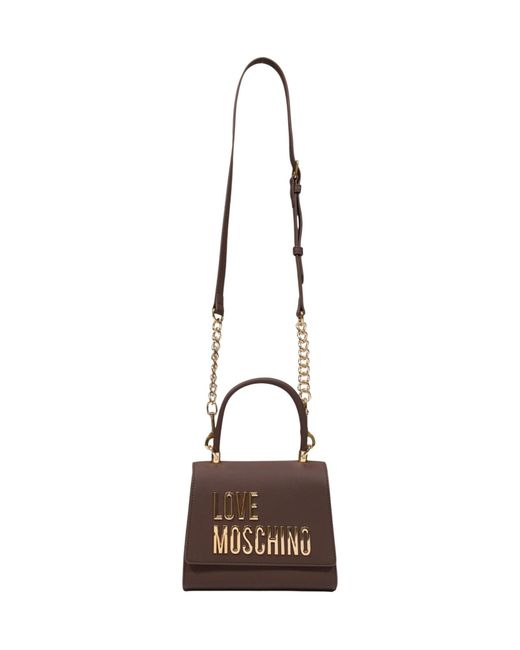 Moschino Brown Top-Handle Shoulder Bag