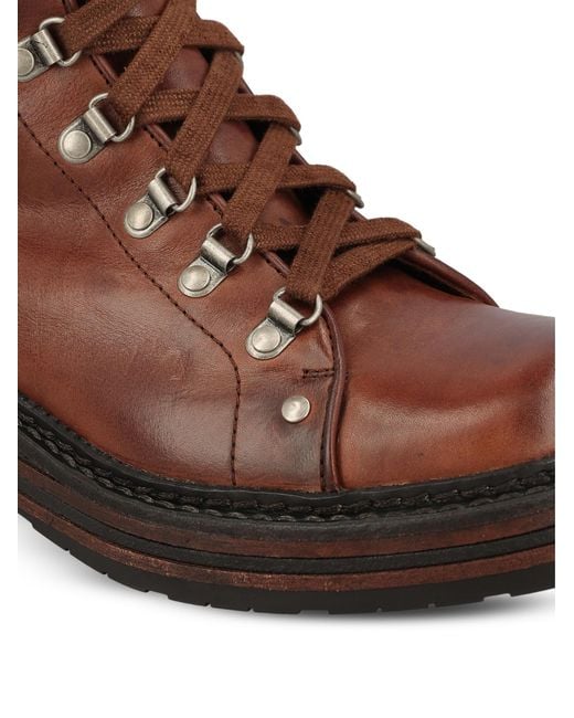 Miu Miu Brown Lace-Up Boots