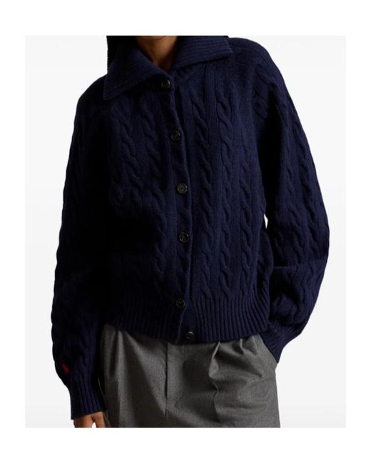 Polo Ralph Lauren Blue Cable-Knit Cardigan
