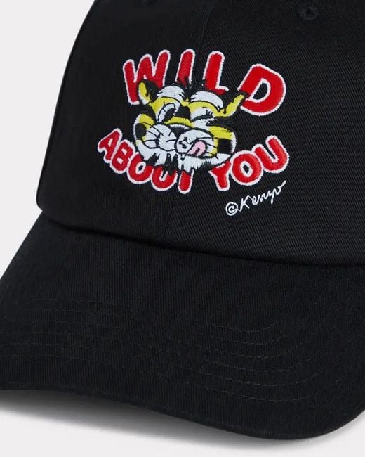 KENZO Black Wild Tiger Embroidered Cap