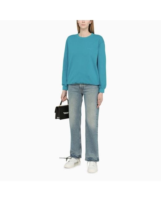 Off-White c/o Virgil Abloh Blue Diag-Stripe Print Sweatshirt