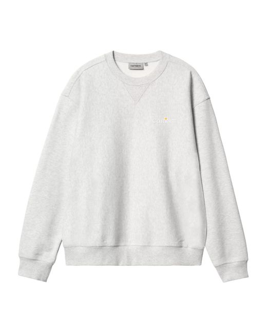 Carhartt White Logo Crewneck Sweatshirt for men