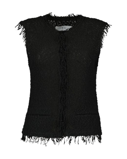 IRO Black Shanny Frayed Tweed Jacket