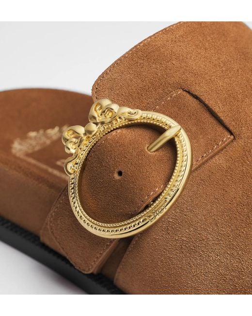 Dior Brown Medallion Mules