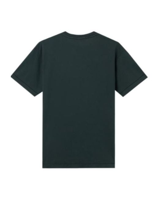 Stone Island Green Slim-Fit Cotton Crewneck T-Shirt With Ribbed Neckline & Compass Patch for men