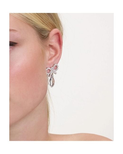 Self-Portrait White Droplet Earrings