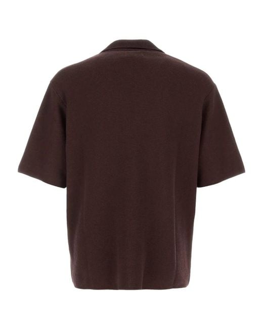 Magliano Brown Riviera Floral Knit Shirt for men