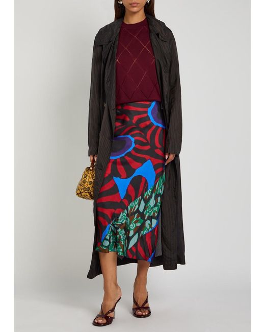 Dries Van Noten Black Minimal Striped Trench Coat