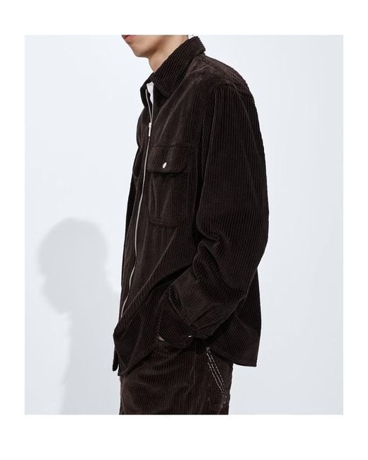 Bottega Veneta Black Cotton Corduroy Overshirt for men