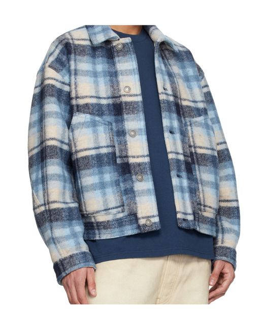 Isabel Marant Blue Checked Buttoned Jacket for men
