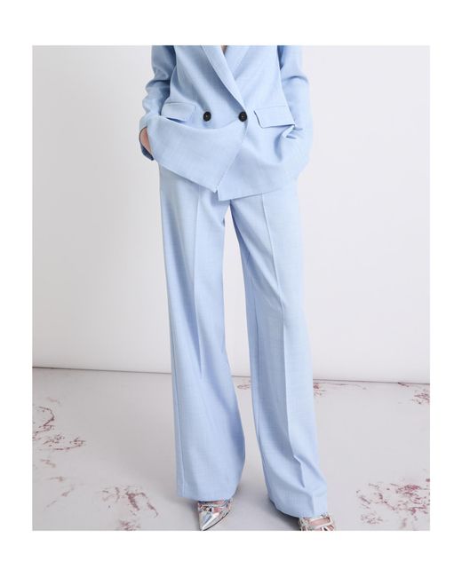 Marella Blue Casual Pants With Belt Loops
