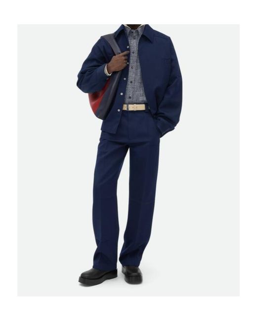 Bottega Veneta Blue Straight Leg Trousers for men