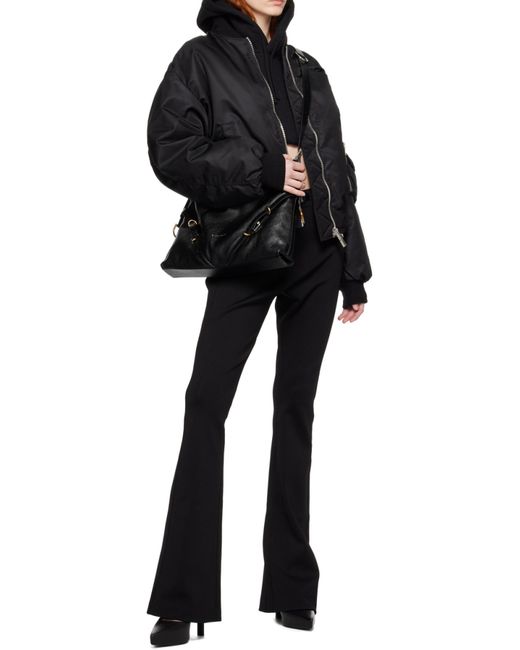 Givenchy Black Voyou Logo Detailed Medium Shoulder Bag