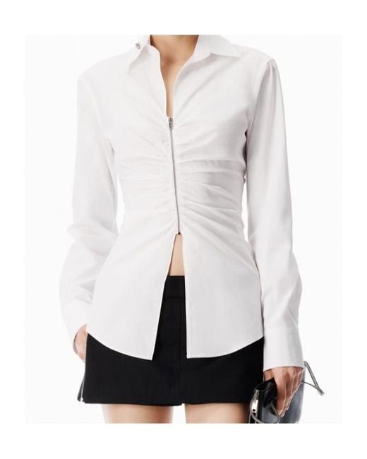Alexander Wang White Gathered Bust Shirt