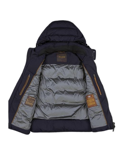 Moorer Blue High-Neck Padded Gilet for men