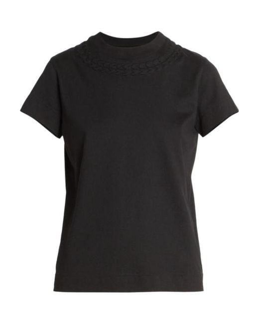 Givenchy Black Embossed Chain Collar Slim-Fit T-Shirt
