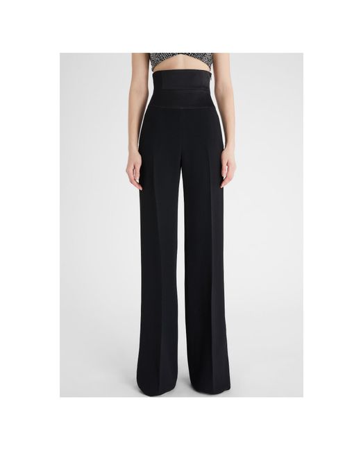 Ermanno Scervino Black Interlock Palazzo Trousers With Waistband