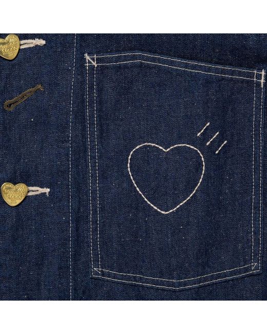 Human Made Blue Collared Long-Sleeved Denim Jacket for men