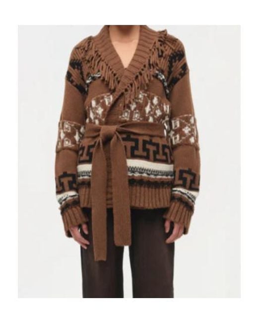 Jonathan Simkhai Brown Elwood Western Fringe Wrap Cardigan
