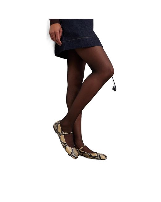 Aeyde Multicolor Snake-Effect Leather Mary Jane Ballet Flats
