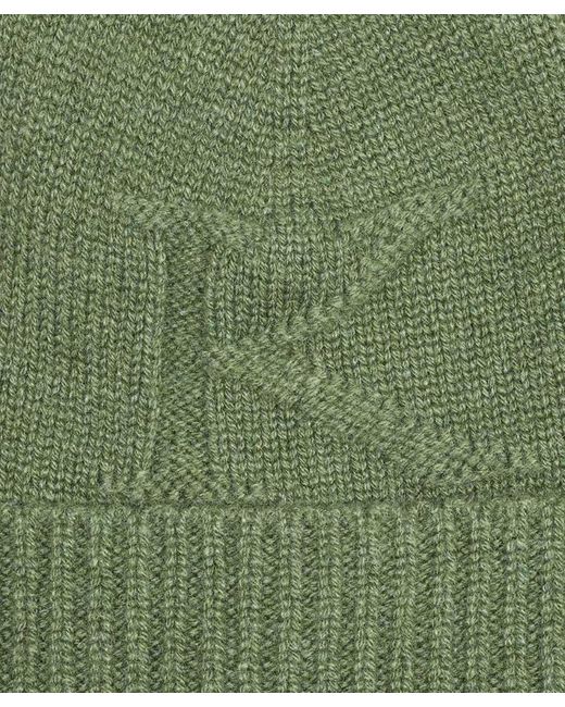 Kiton Green Rib Knitted Hat for men