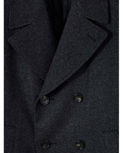 Canali Blue Double-Breasted Coat for men