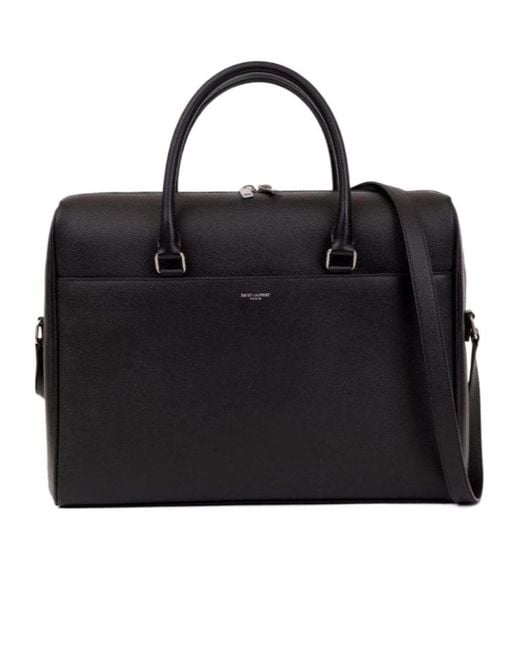 Saint Laurent Black Duffle Zip-Up Briefcase for men
