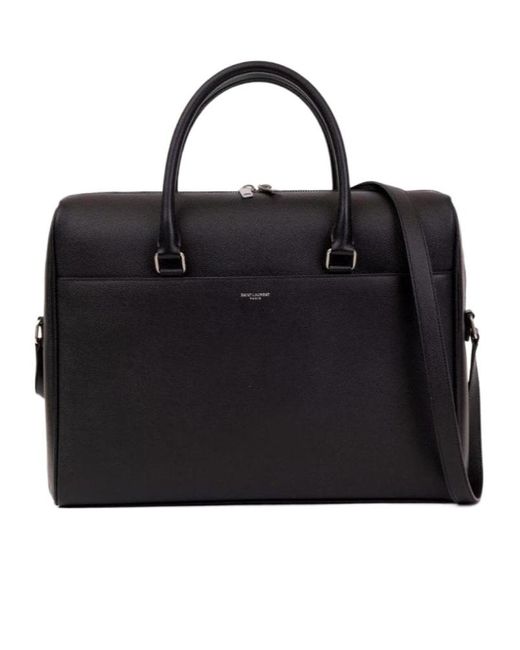 Saint Laurent Black Duffle Briefcase for men