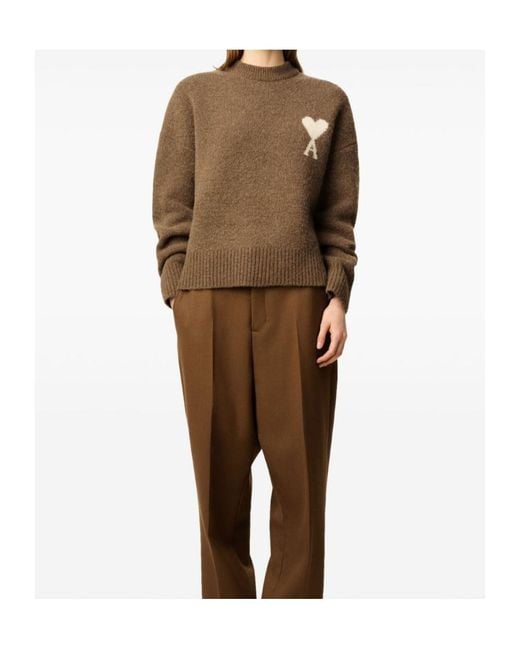 AMI Brown De Coeur Sweater