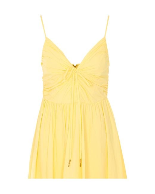 MICHAEL Michael Kors Yellow Ruched Midi Dress