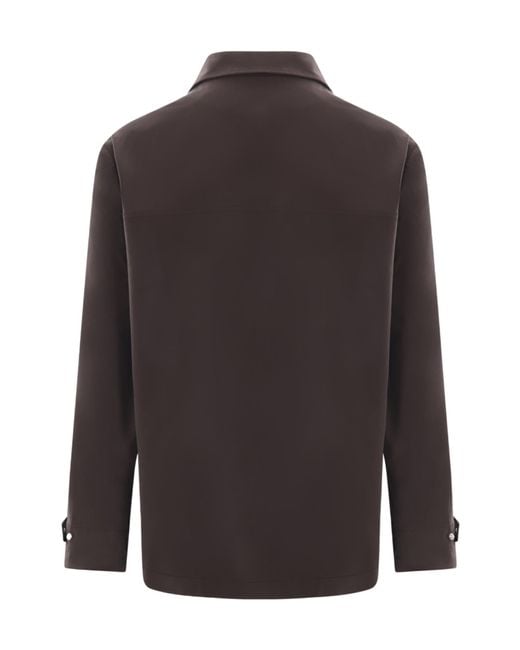 Brunello Cucinelli Gray High-Neck Long-Sleeved Jacket for men