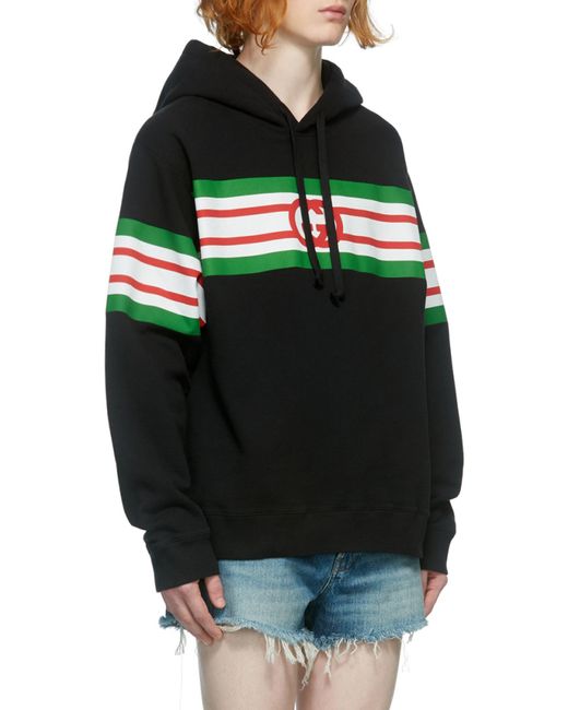 Gucci Green Interlocking G Print Hooded Sweatshirt for men