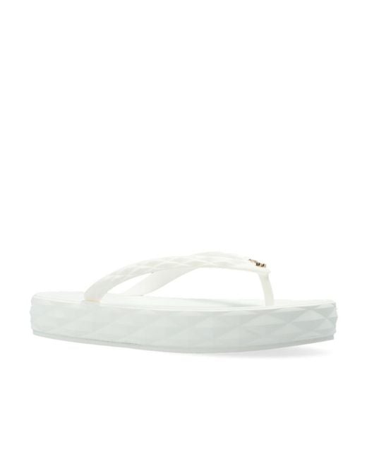 Jimmy Choo White Diamond Flip-Flop Sandals