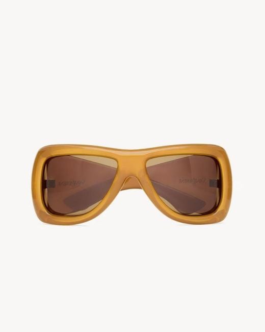 Saint Laurent Yellow Eyewear Oversized Geometric Frame Sunglasses for men