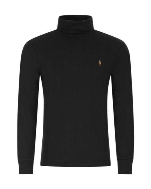 Polo Ralph Lauren Gray Logo Embroidered Turtleneck Jumper for men