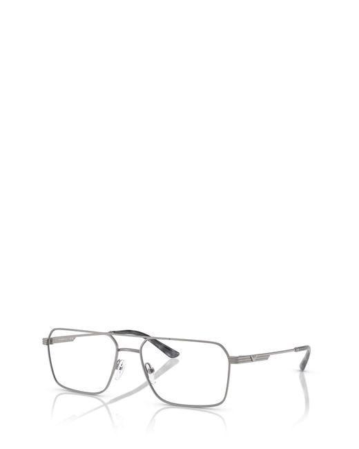 Emporio Armani White Pilot Frame Glasses for men