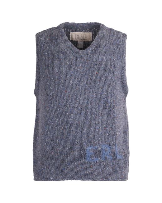 ERL Blue V-Neck Logo Vest for men