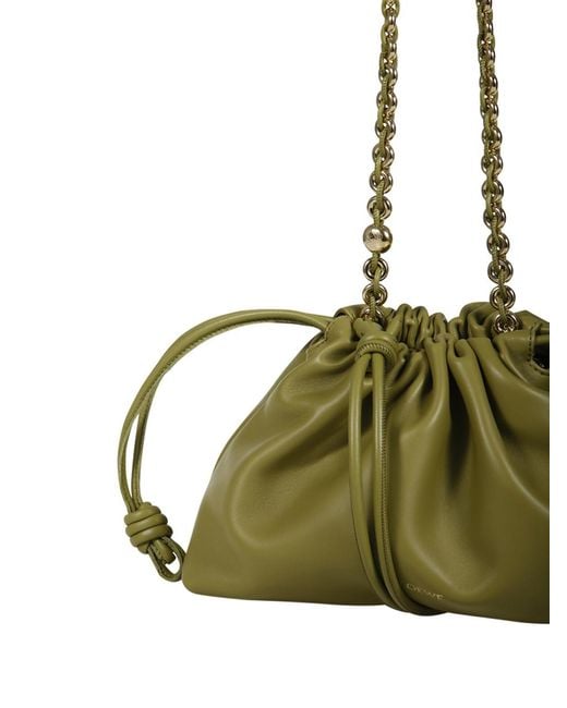 Loewe Green Flamenco Medium Drawstring Shoulder Bag