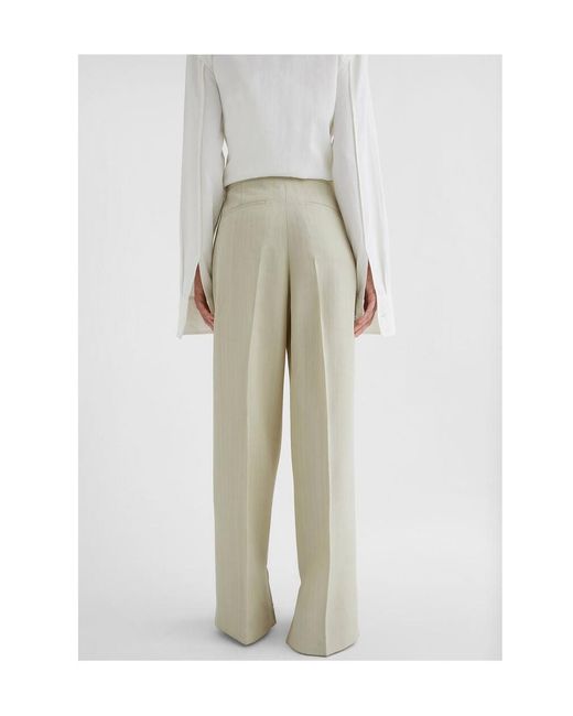 Jil Sander White Pleat-Detailed Straight-Leg Trousers