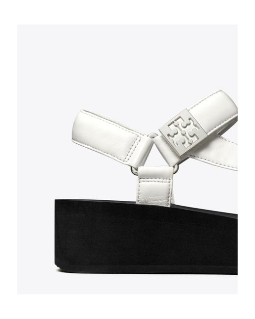 Tory Burch White Mellow Platform Sandals