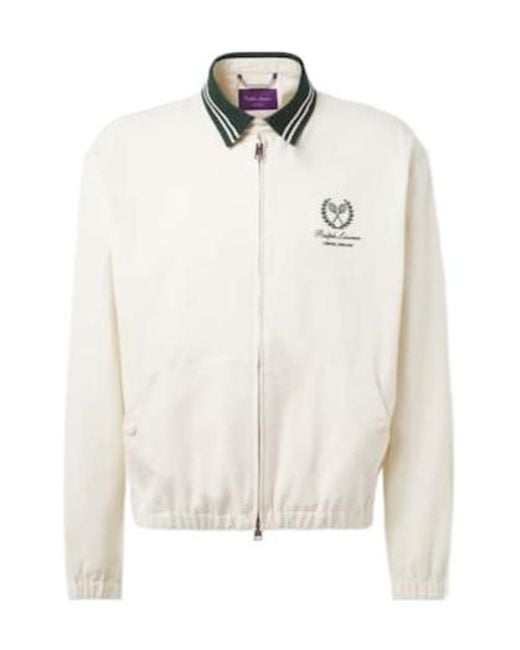 Ralph Lauren White Cotton And Cashmere Bomber Jacket for men
