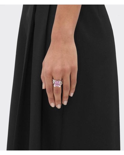 Bottega Veneta White Logo Ring