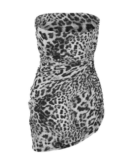 Norma Kamali Black Leopard Print Dress