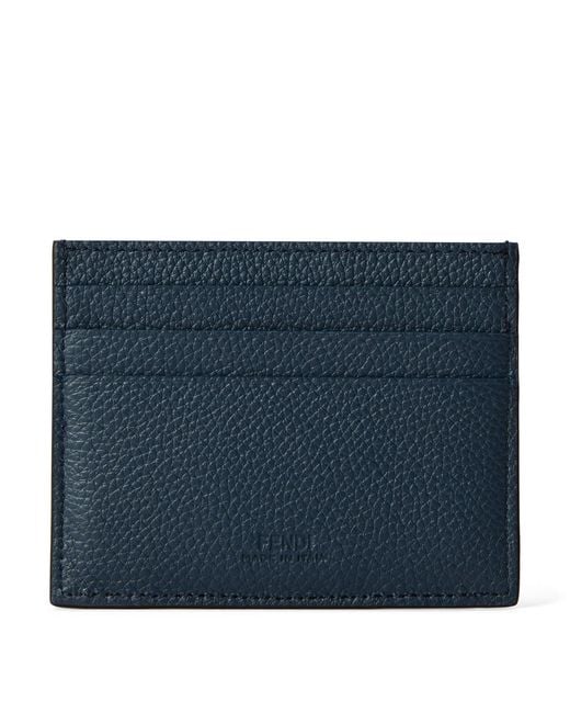 Fendi Blue Leather Card Holder for men